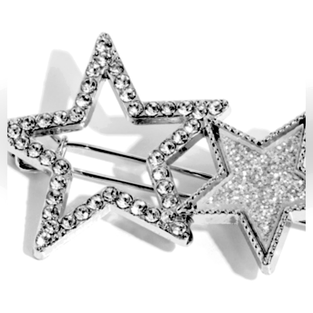 🤍🌟IRIDESCENT STARSHINE! PAPARAZZI “STELLAR SHINE” SILVER HAIRCLIP!
